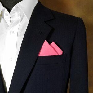 New - Magenta Pink Cotton Pre-Folded Pocket Square Handkerchief Insert